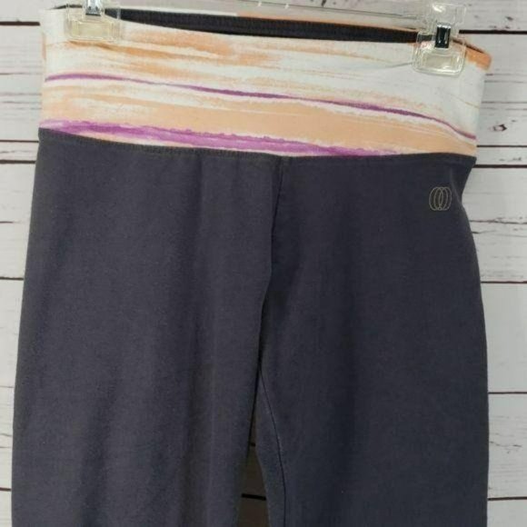 The Balance Collection Women's Black Orange Cropped Athletic Pants Capris Medium - Picture 4 of 6